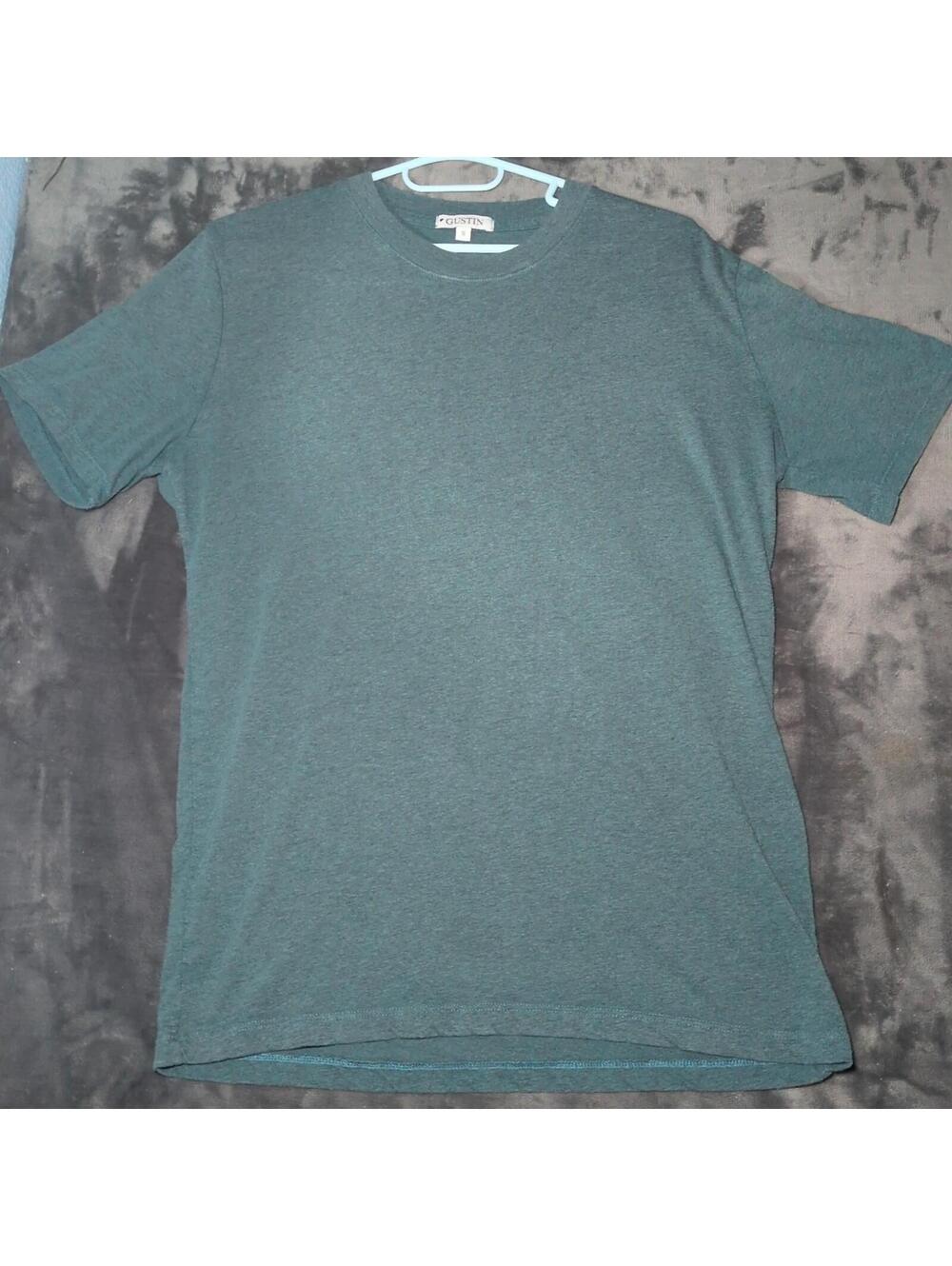 Gustin Shirt Mens Small Green Heather Tri-Blend Short Sleeve Crew Neck Tee USA